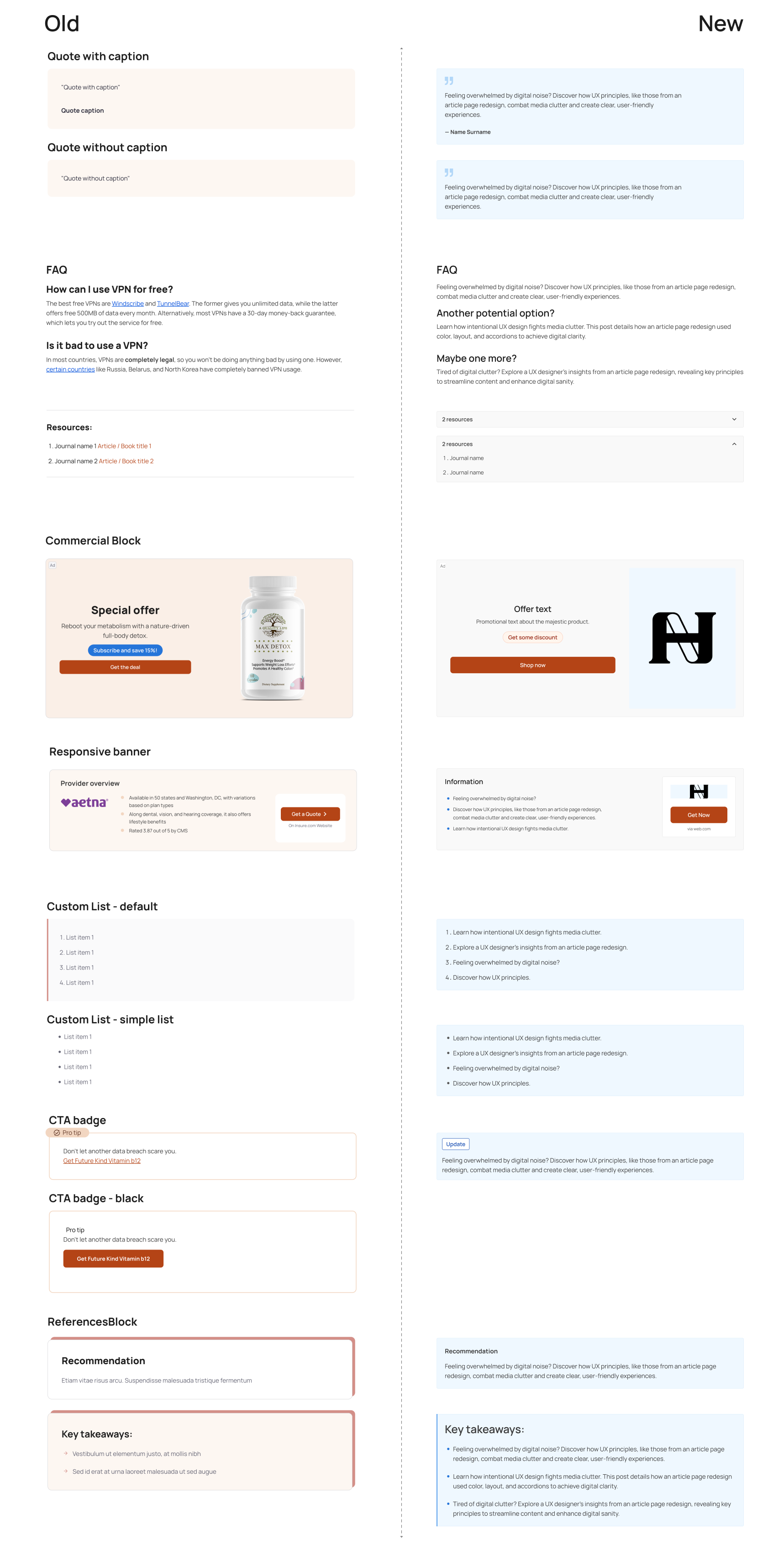 Old vs. New - Preview